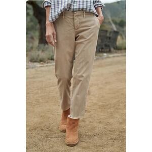 Frank & Eileen Wicklow Italian Chino Pants Brown Biscuit Mineral Wash Tan Size 6